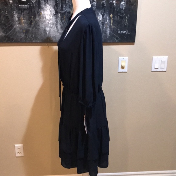 Nanette Lepore Navy Blue 3/4 Sleeve Size 12 Elastic Waist Lining - Picture 3 of 11